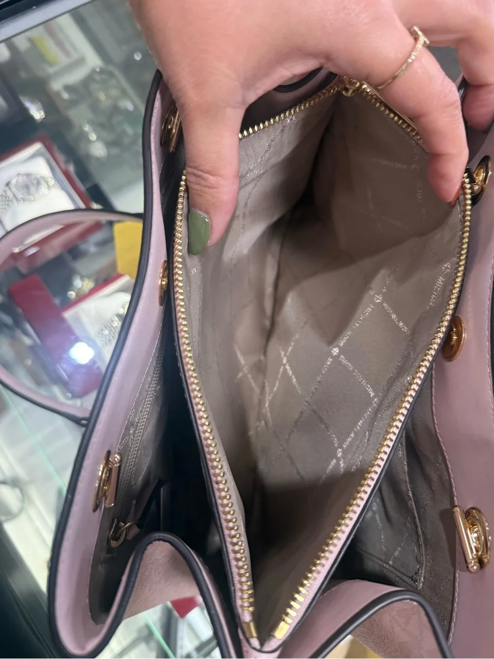 Michael Kors Blush Pink Saffiano Chain-Handle Shoulder Tote